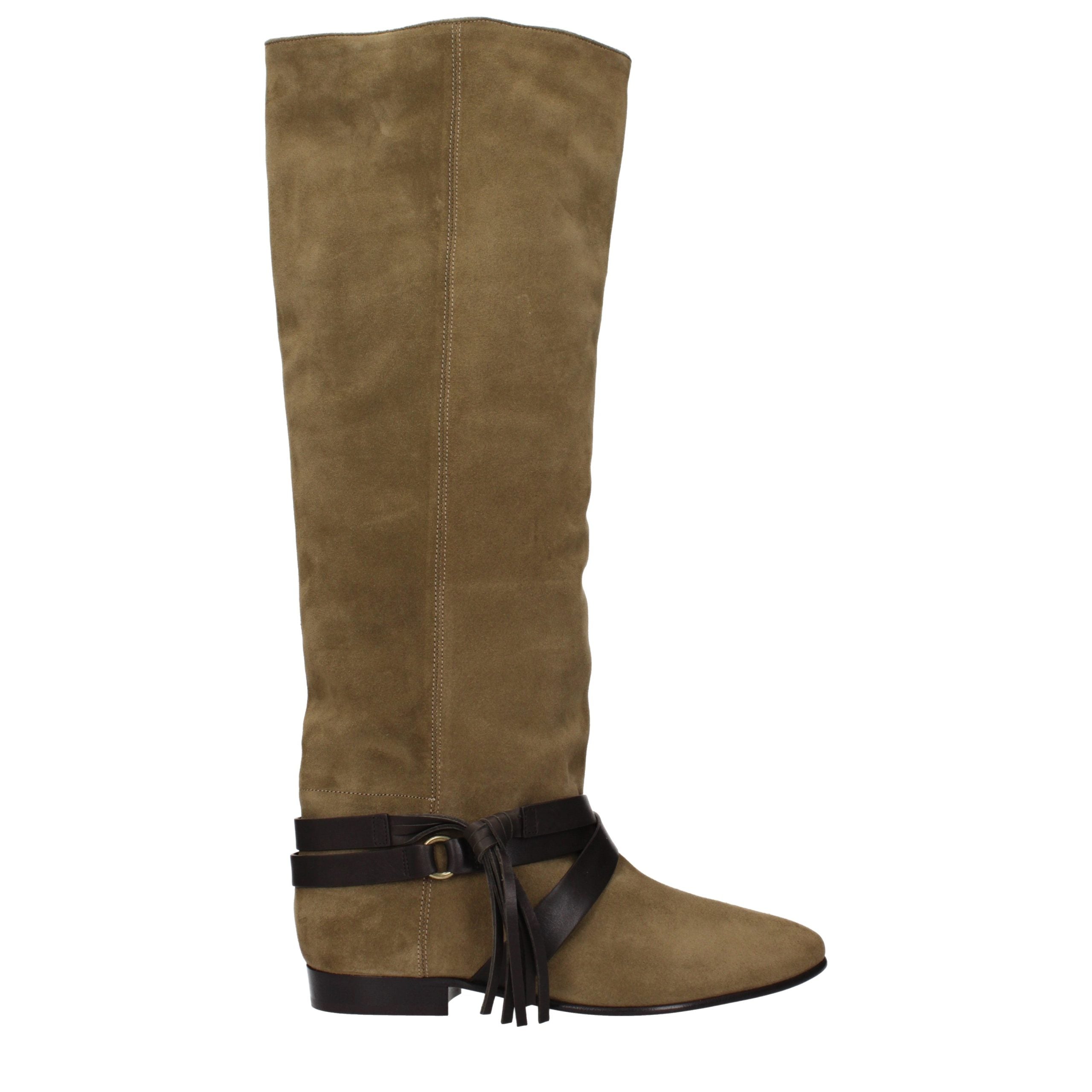 Isabel Marant Grüne Leder-Overknees