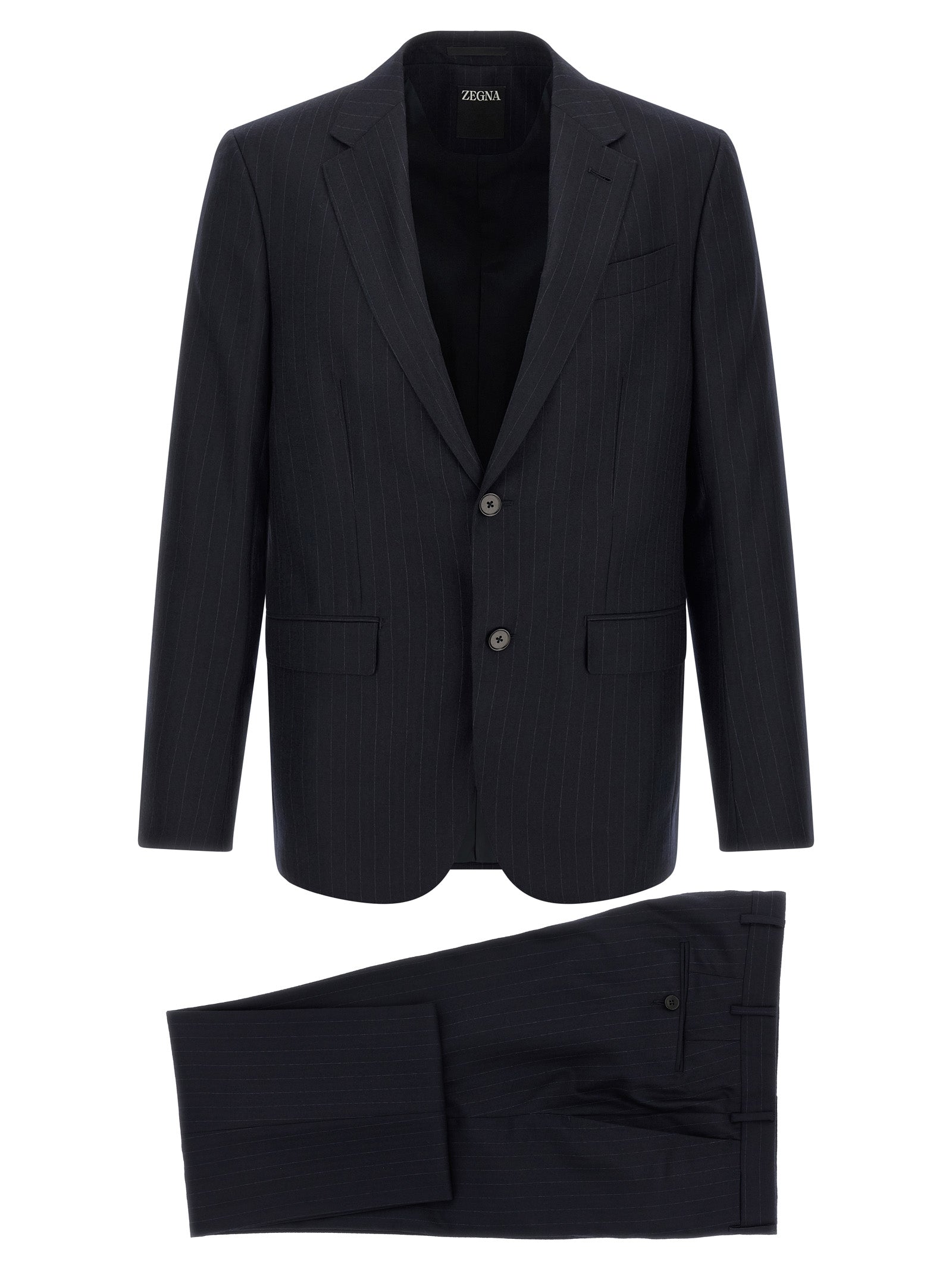 ZEGNA Blauer Wollanzug Zweiteiler