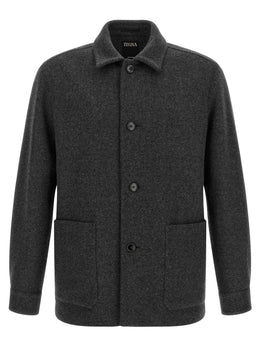 ZEGNA Graue Wollbluse