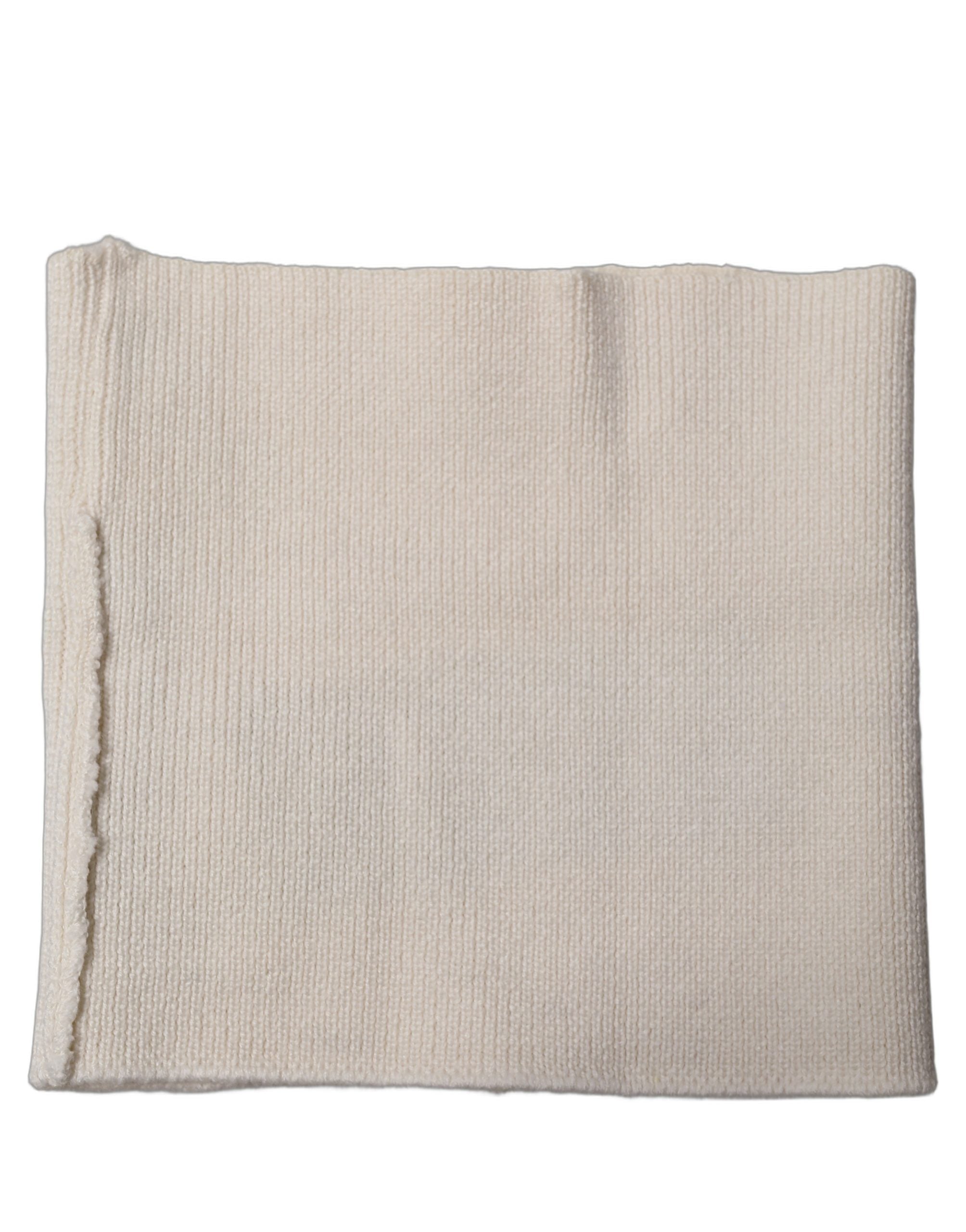 Dolce & Gabbana Herren-Schal aus weißem Polyester-Strick