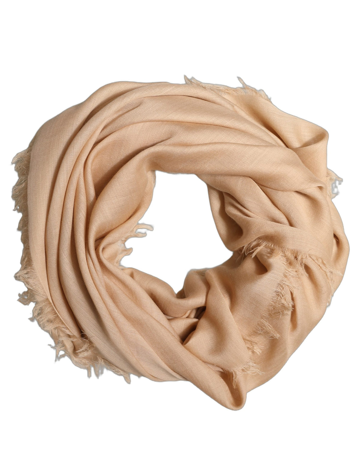 Dolce & Gabbana Beige Seidenwoll-Schal mit Fransen für Herren