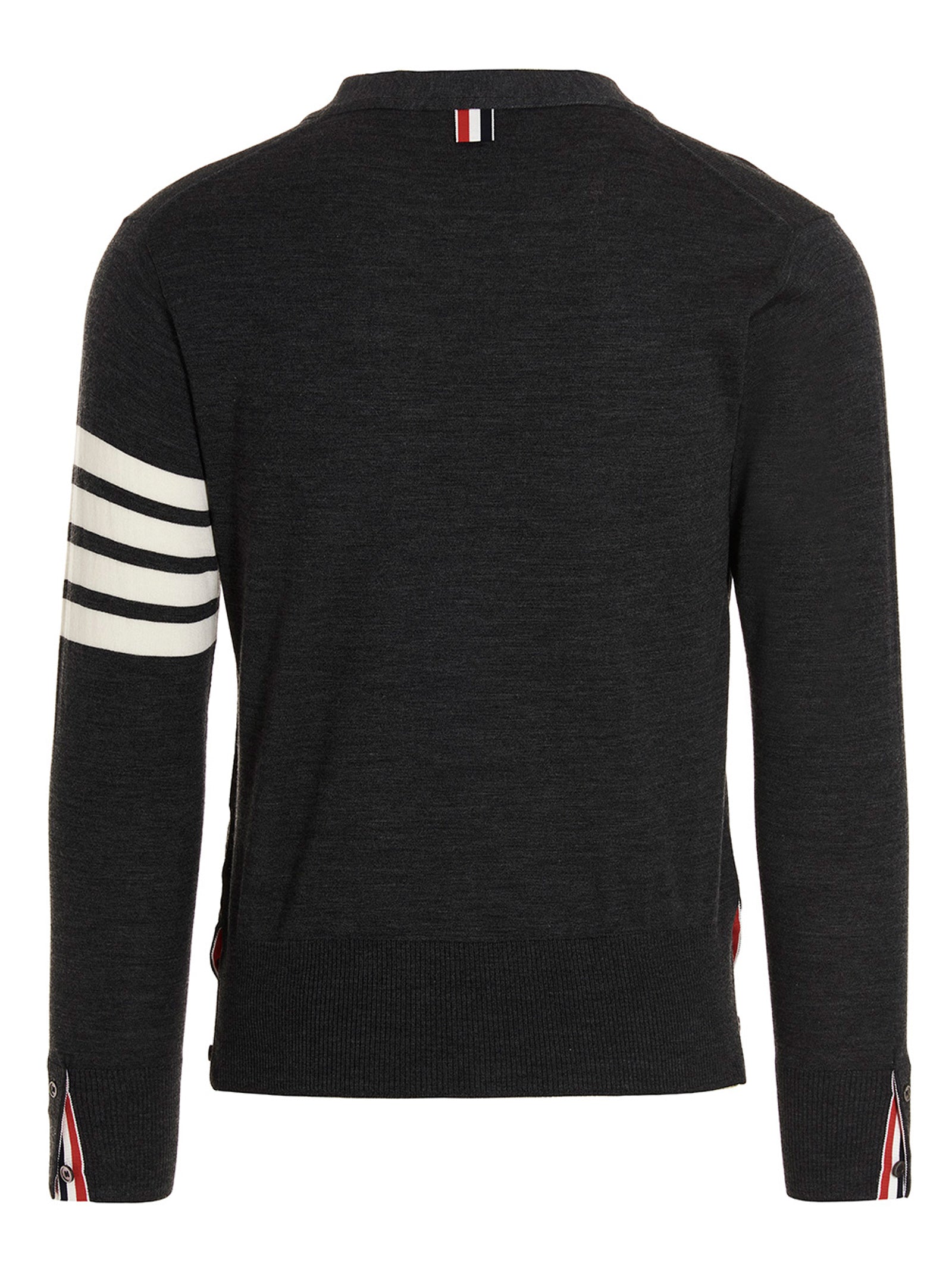 Thom Browne Grauer Cardigan aus Merinowolle