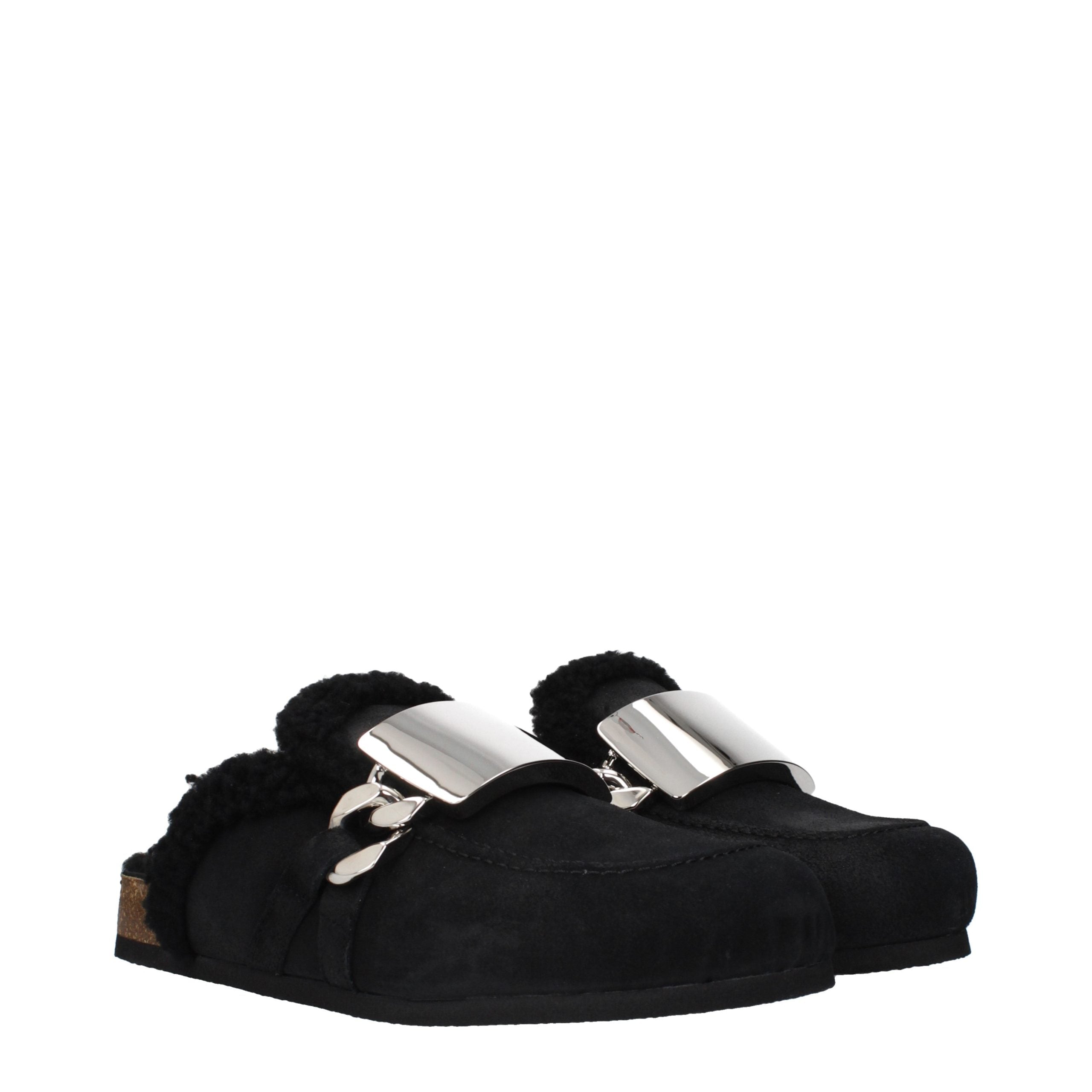 J.W.Anderson Schwarze Leder-Slipper