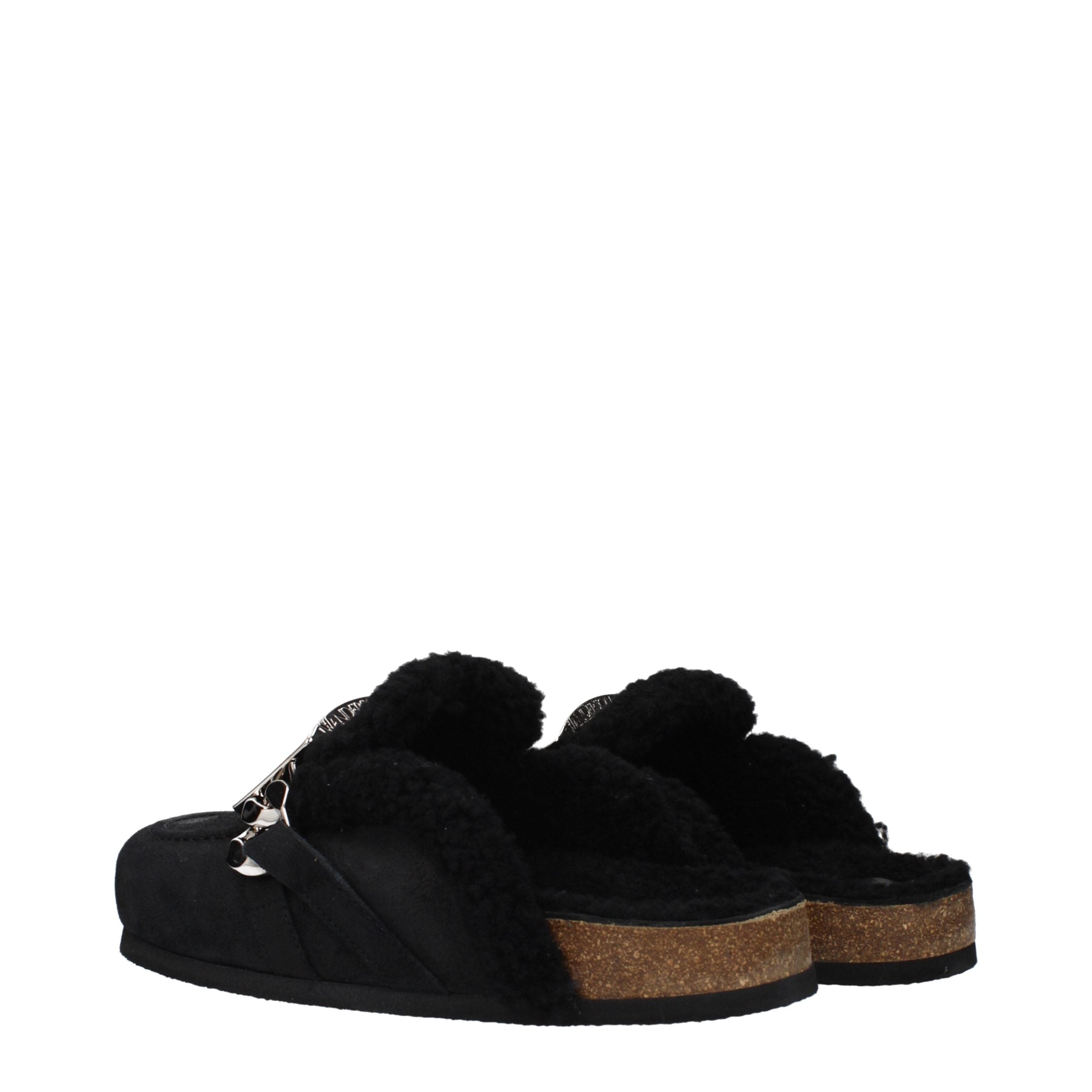 J.W.Anderson Schwarze Leder-Slipper