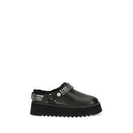 PINKO Schwarze Bos Taurus Kalbsleder Clogs