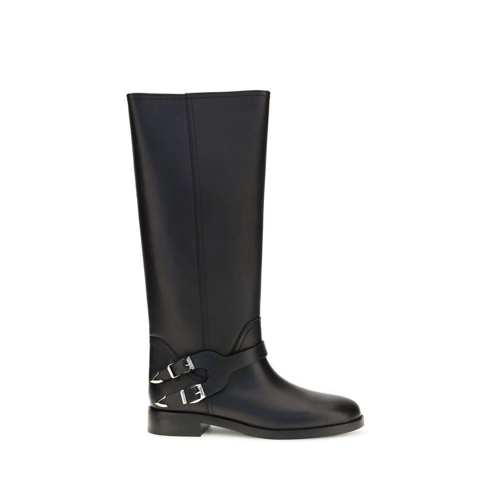 PINKO Schwarze Bos Taurus Kalbsleder Chelsea Boots