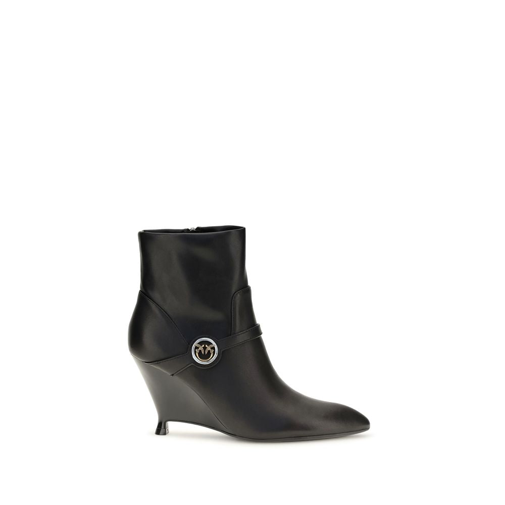 PINKO Schwarze Ankle Boots aus Kalbsleder Bos Taurus