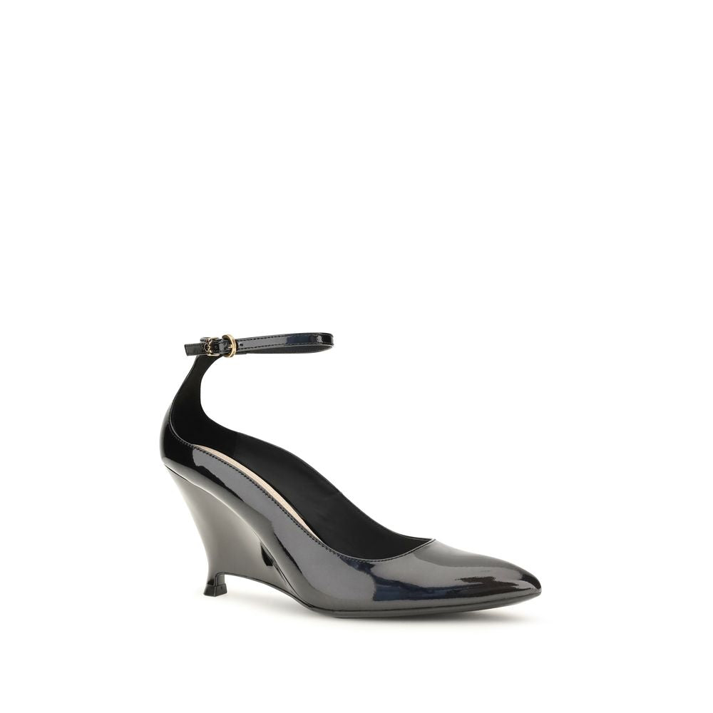 PINKO Schwarze Bos Taurus Kalbsleder Plateau-Pumps