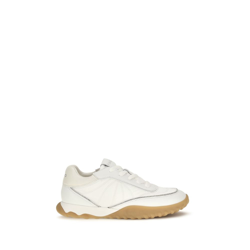 PINKO Weiße Stoff-Sneaker mit niedrigem Schaft