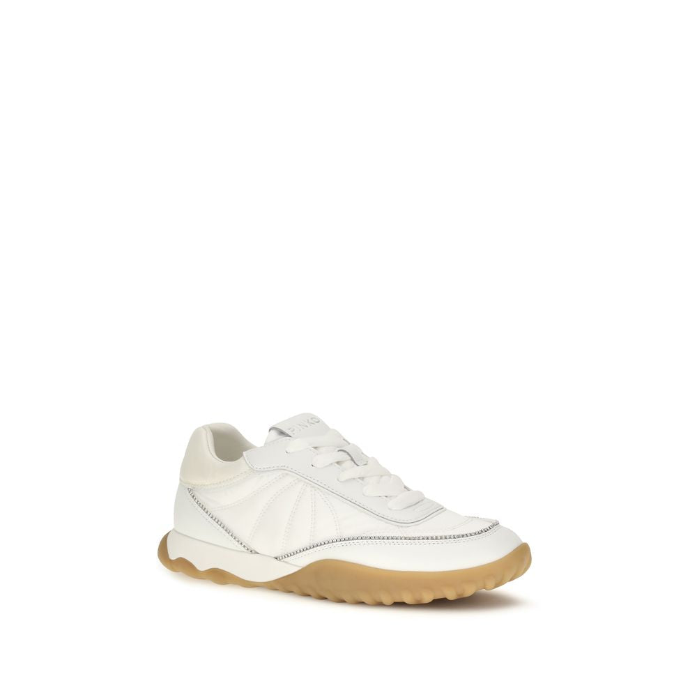 PINKO Weiße Stoff-Sneaker mit niedrigem Schaft