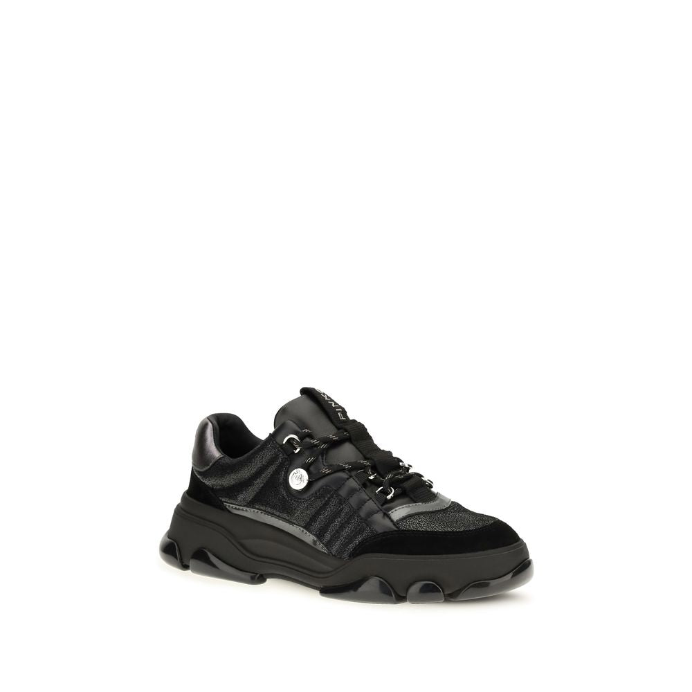 PINKO Schwarze Bos Taurus Kalbsleder Chunky Sneaker