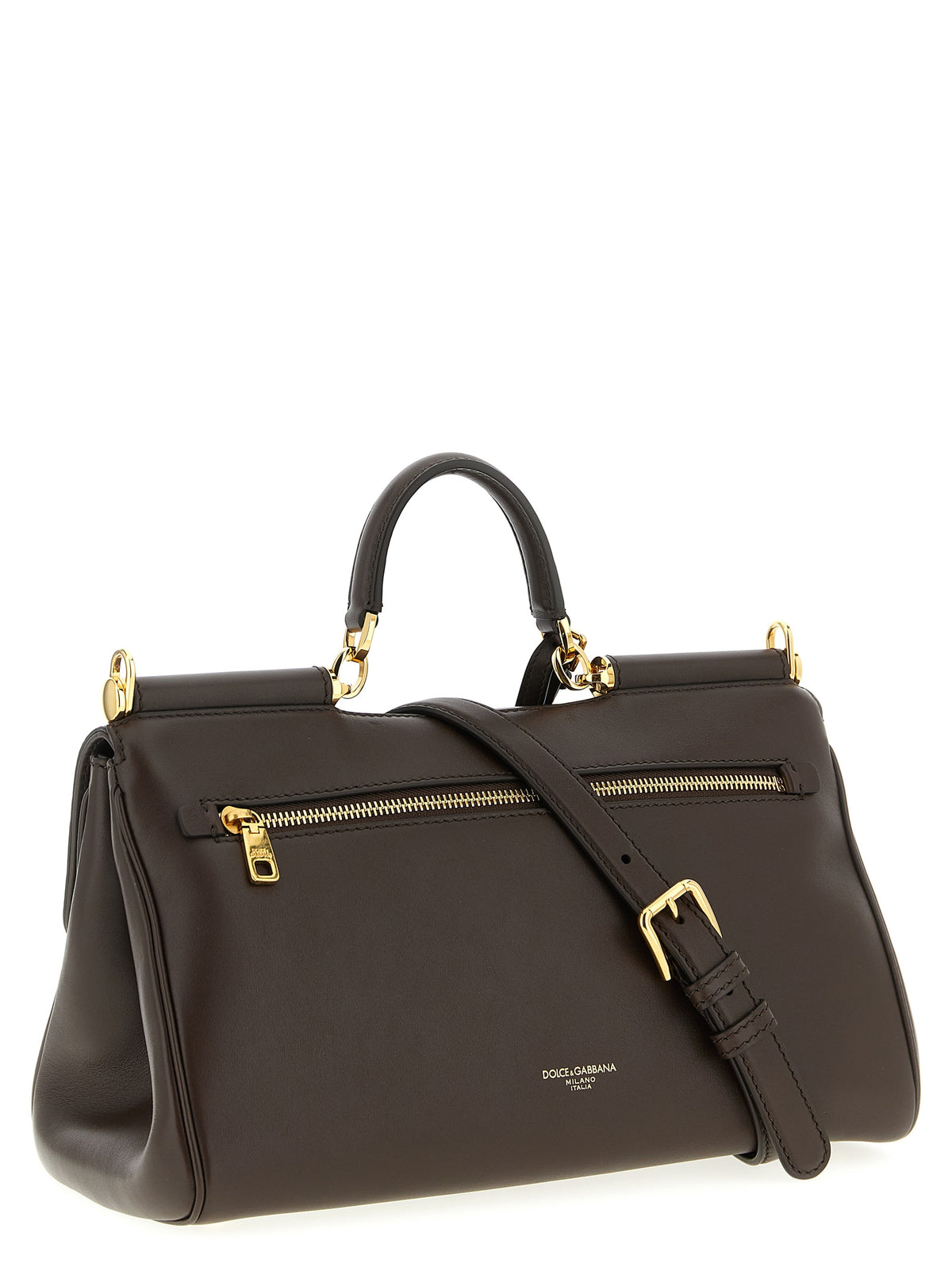 Dolce & Gabbana Umhängetasche aus braunem Kalbsleder