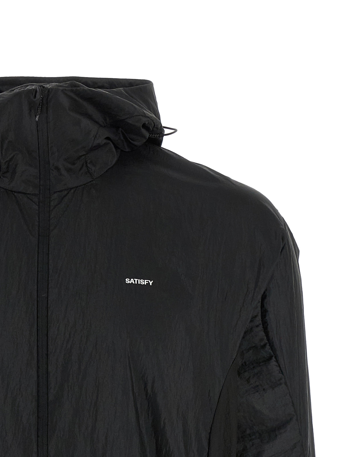 SATISFY Schwarze Polyamid-Shell-Jacke