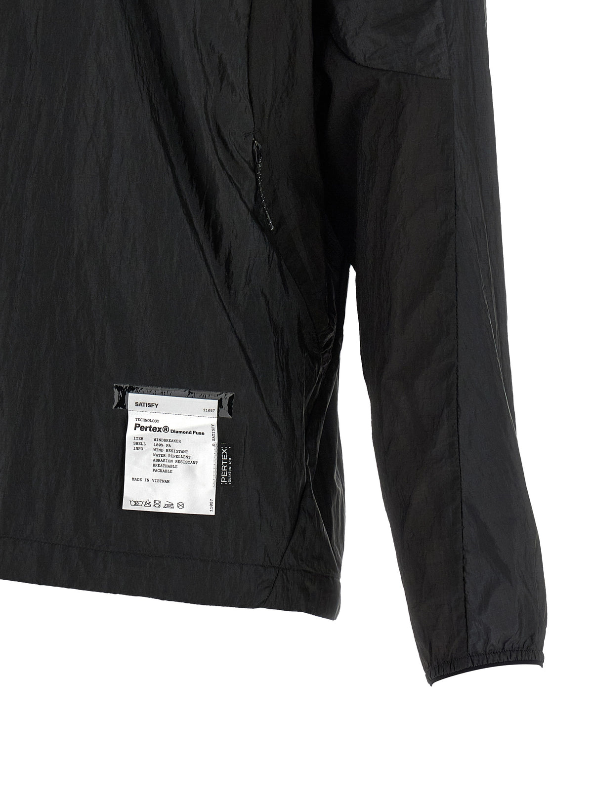 SATISFY Schwarze Polyamid-Shell-Jacke