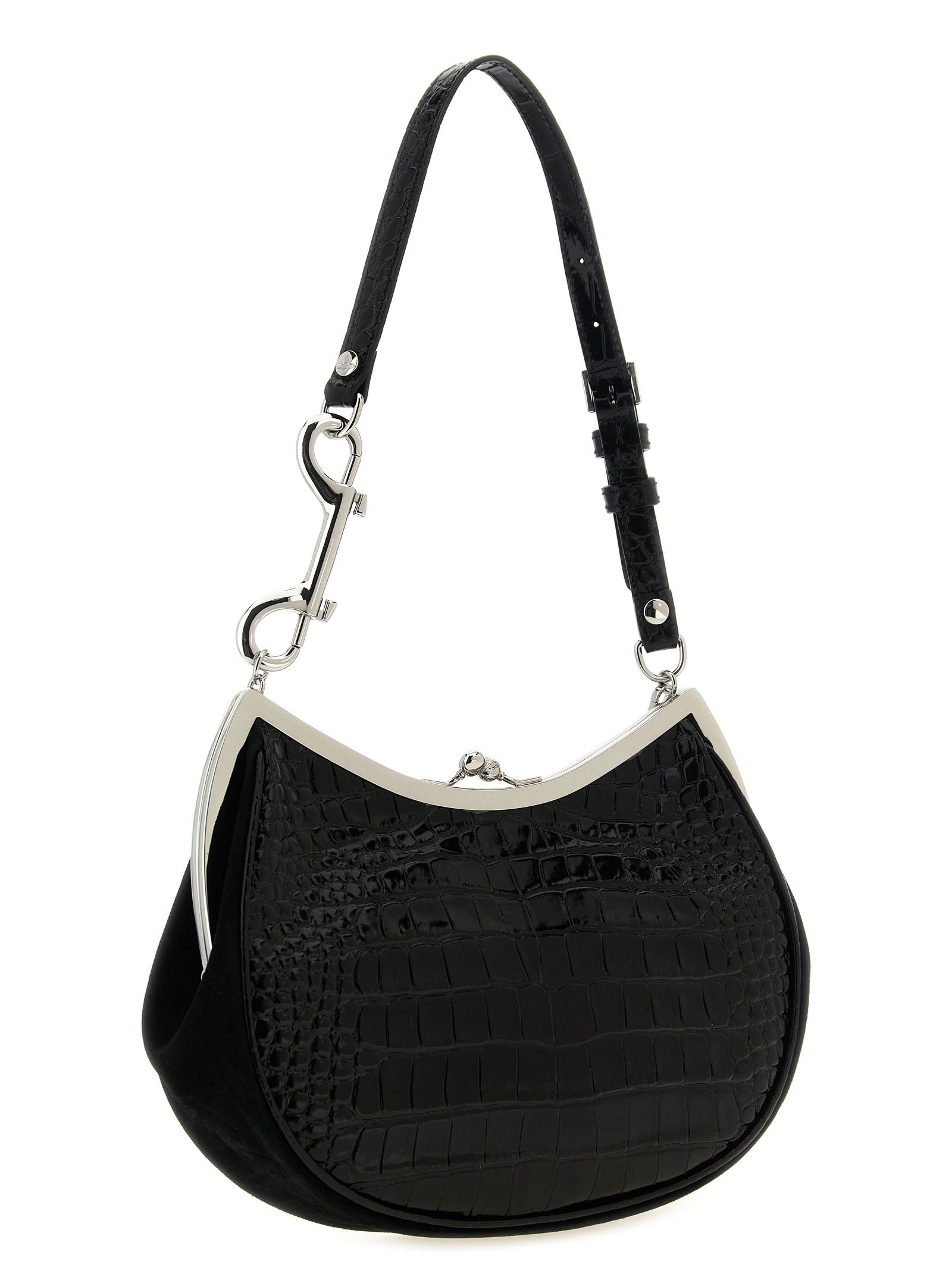 Vivienne Westwood Schwarze Kalbsleder-Schultertasche