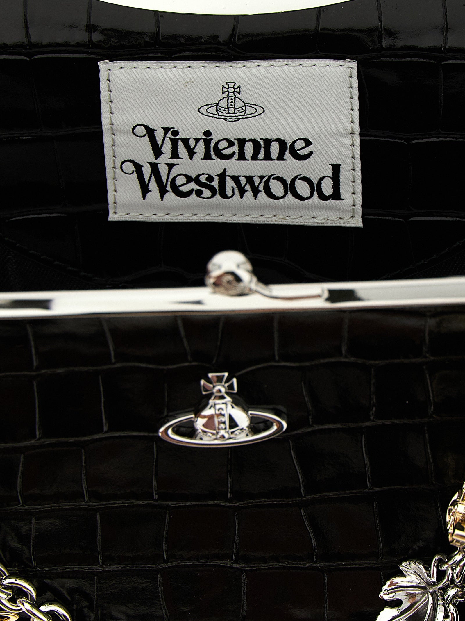 Vivienne Westwood Schwarze Kalbsleder-Schultertasche
