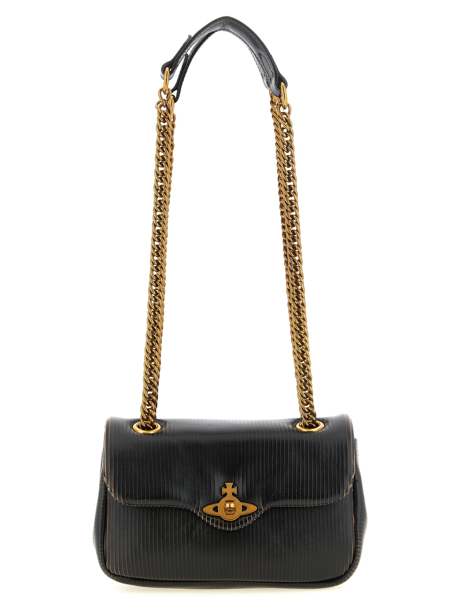 Vivienne Westwood Schwarze Kalbsleder-Schultertasche