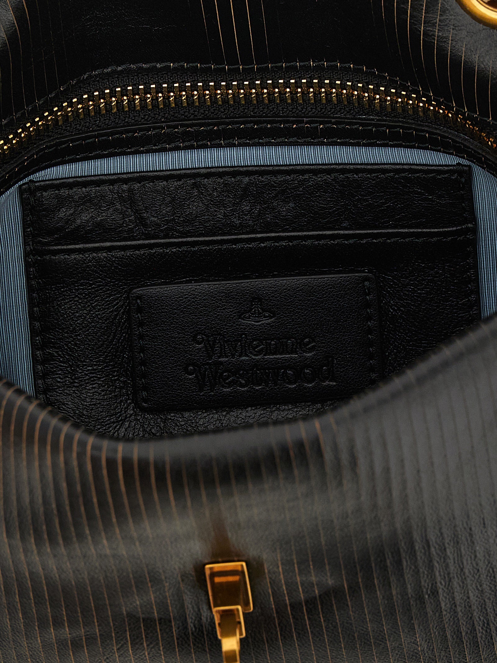 Vivienne Westwood Schwarze Kalbsleder-Schultertasche