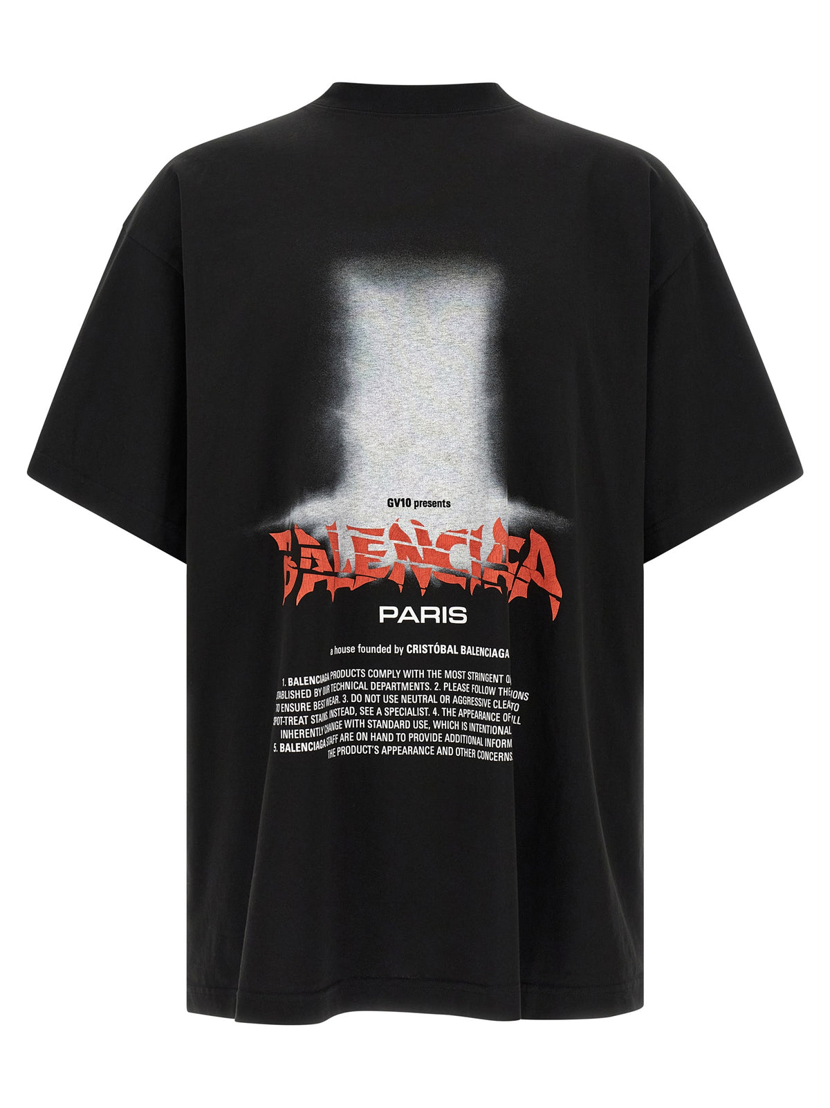 Balenciaga Schwarzes Baumwoll-T-Shirt
