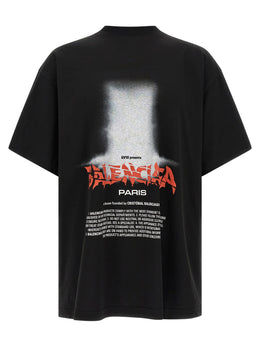 Balenciaga Schwarzes Baumwoll-T-Shirt