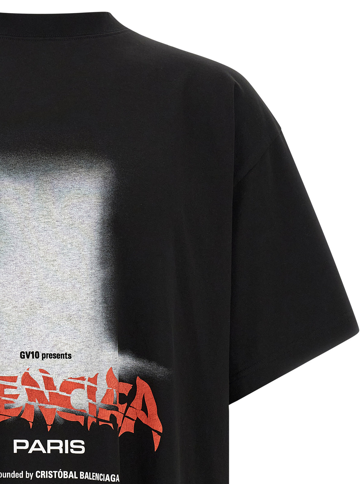 Balenciaga Schwarzes Baumwoll-T-Shirt