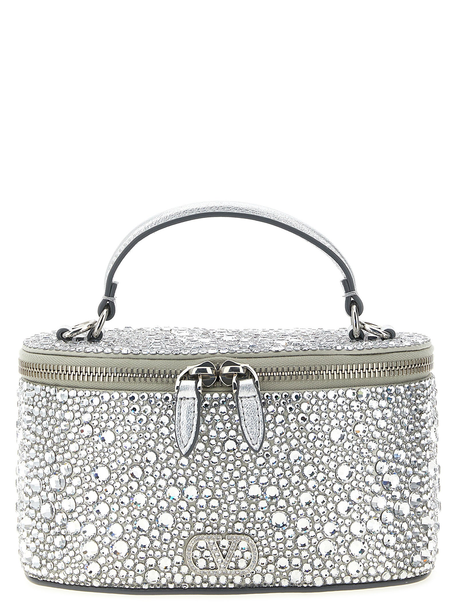 Valentino Garavani Handtasche aus silberfarbener Viskose
