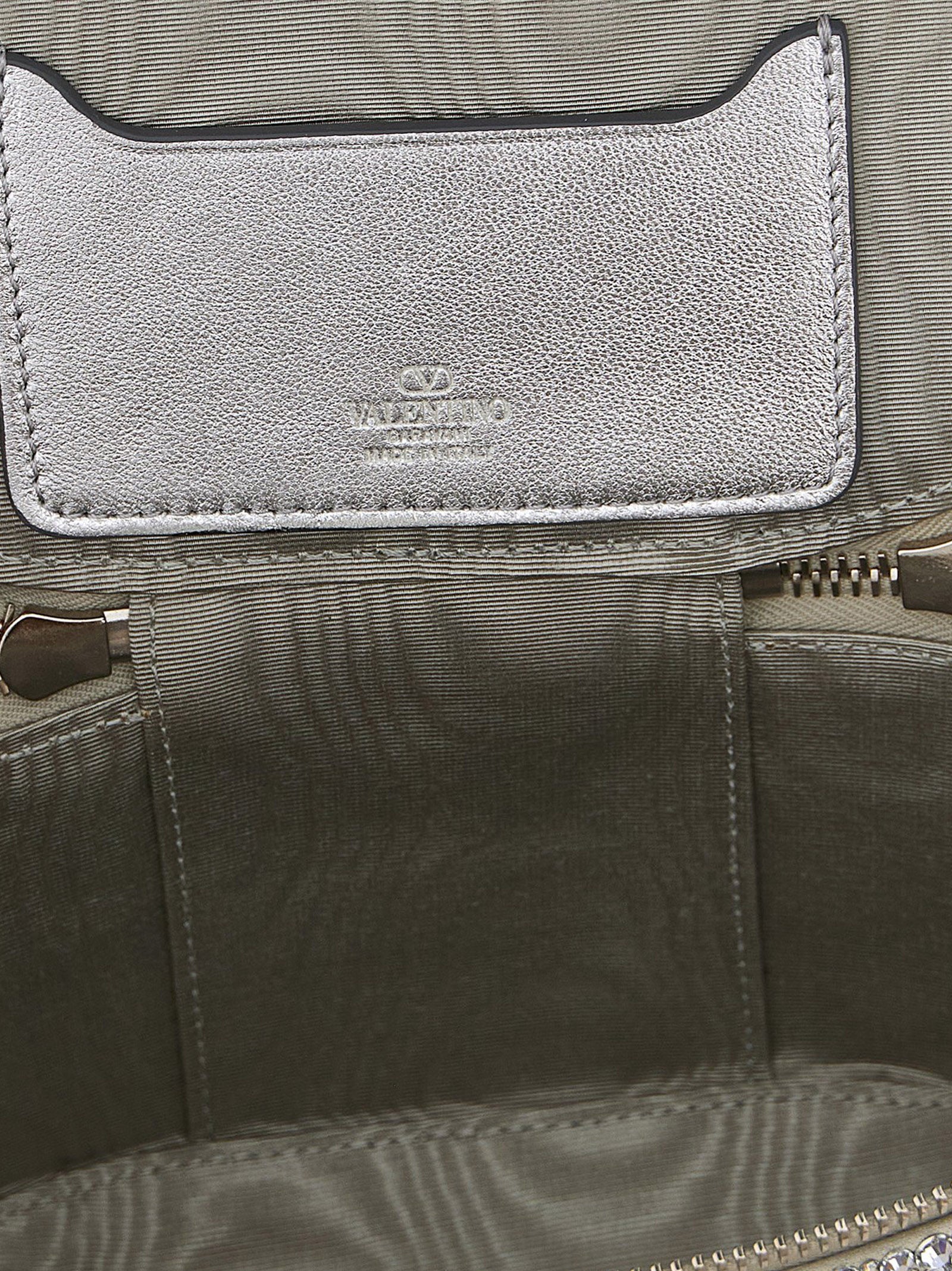 Valentino Garavani Handtasche aus silberfarbener Viskose
