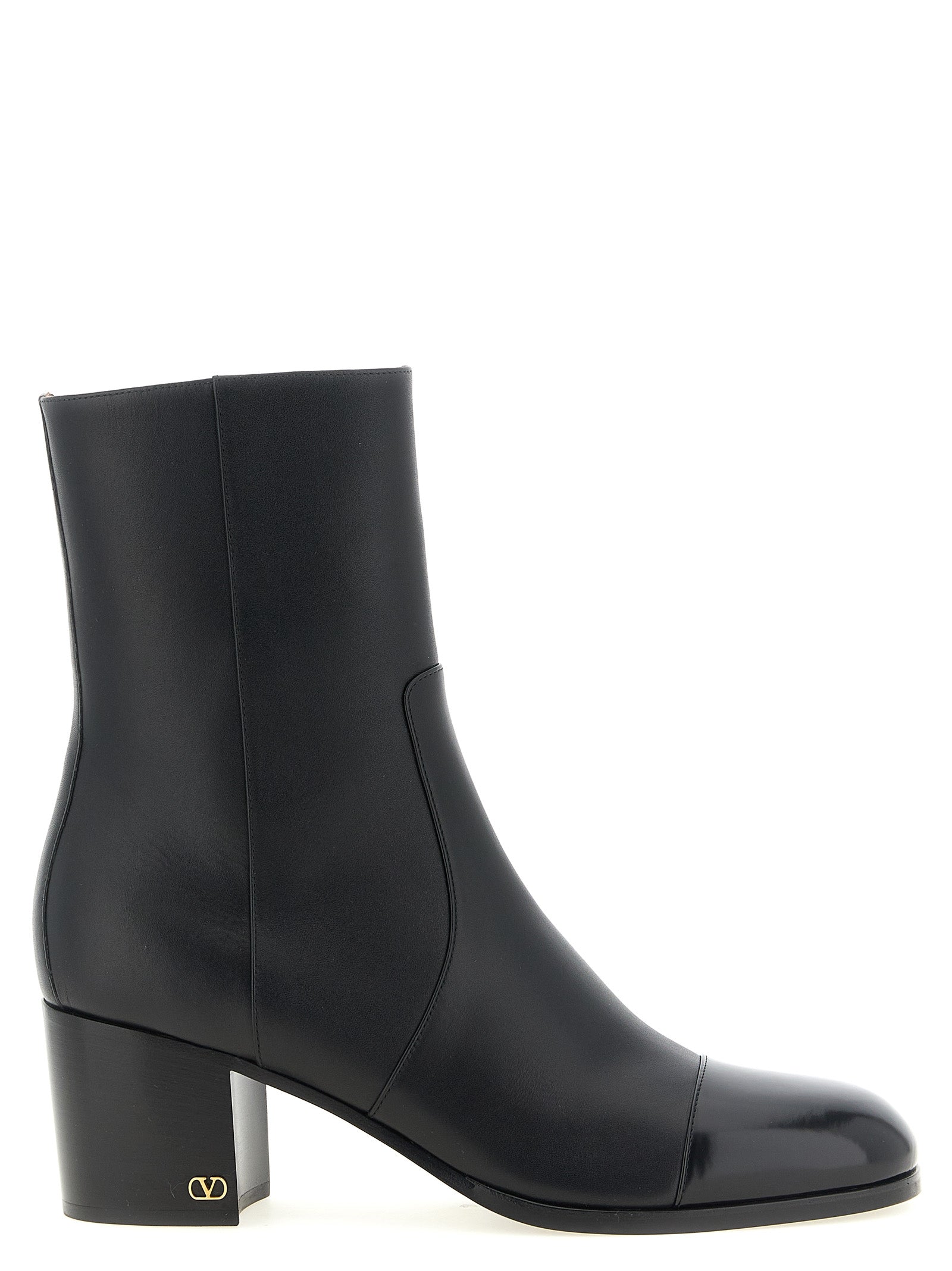 Valentino Garavani Schwarze Stiefeletten aus Kalbsleder
