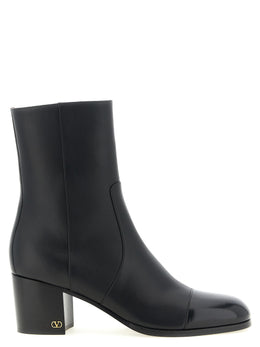 Valentino Garavani Schwarze Stiefeletten aus Kalbsleder