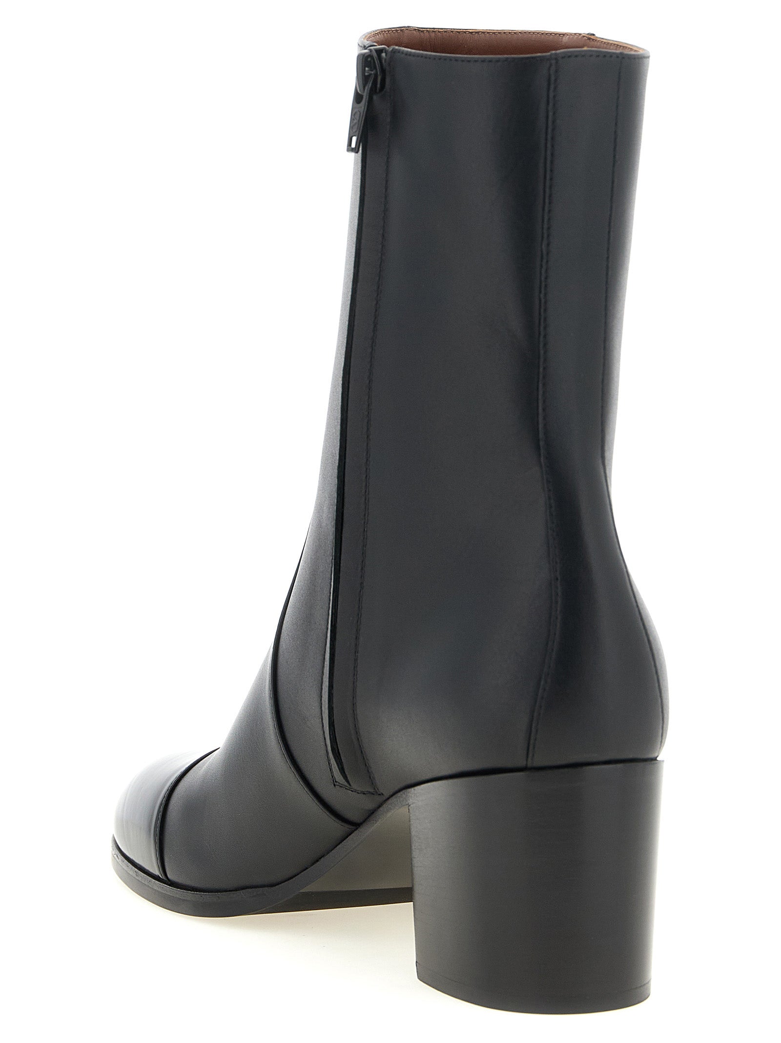 Valentino Garavani Schwarze Stiefeletten aus Kalbsleder