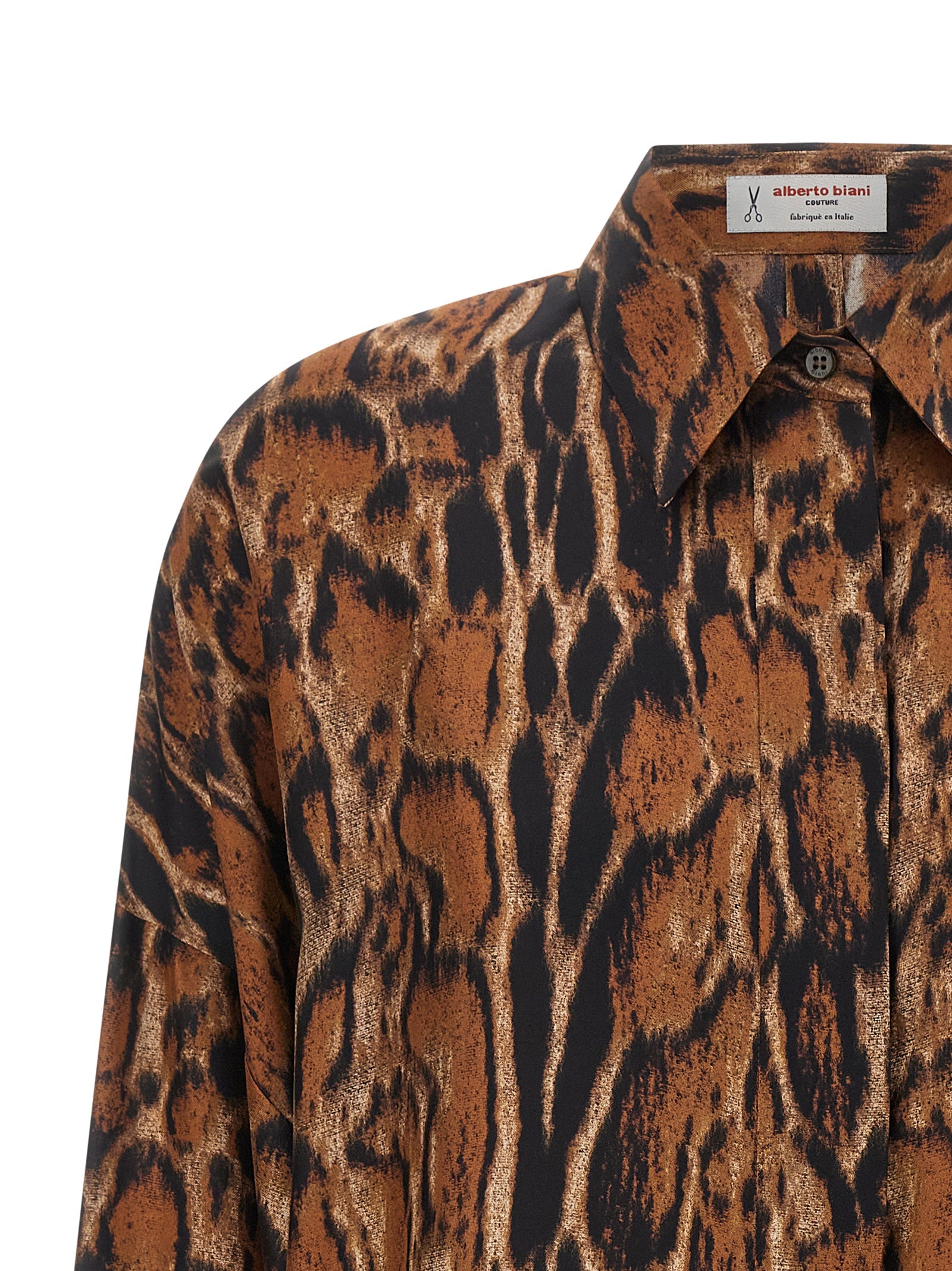 Alberto Biani Braune Seidenbluse