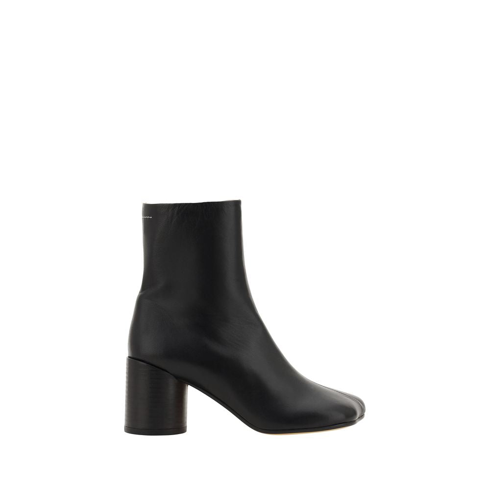 MM6 Schwarze Lammleder-Stiefeletten Ovis Aries