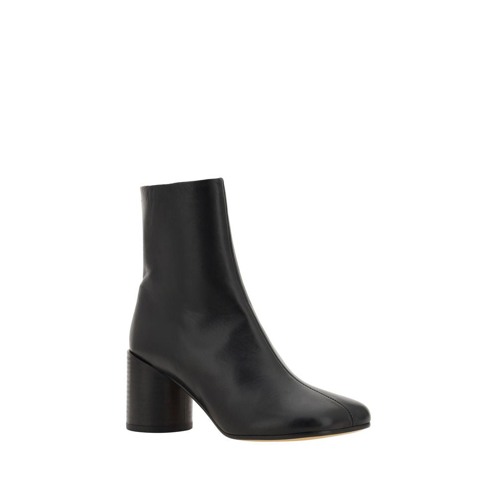 MM6 Schwarze Lammleder-Stiefeletten Ovis Aries