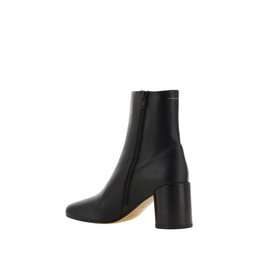 MM6 Schwarze Lammleder-Stiefeletten Ovis Aries