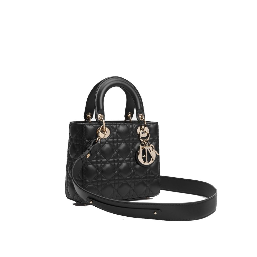 Dior Schwarze Lammleder-Schultertasche