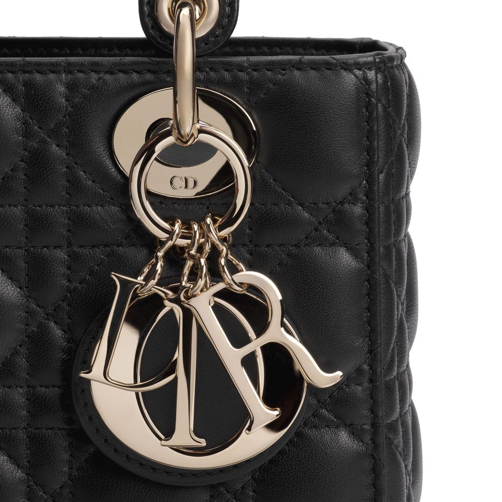 Dior Schwarze Lammleder-Schultertasche