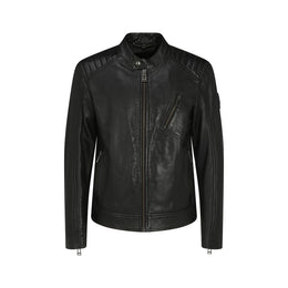Belstaff Schwarze Lammlederjacke Ovis Aries