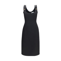 Versace Schwarzes Oves Aries Wollkleid