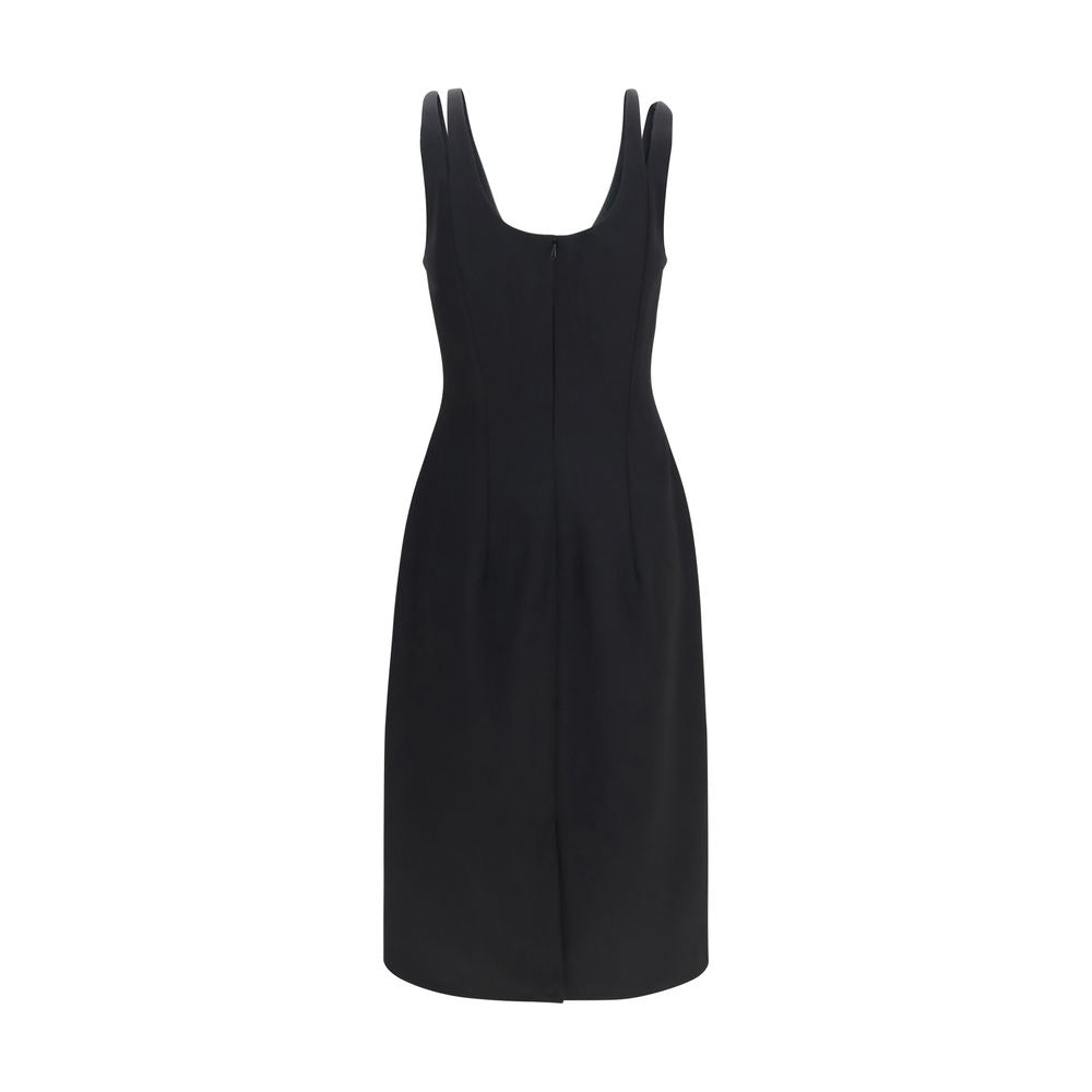 Versace Schwarzes Oves Aries Wollkleid