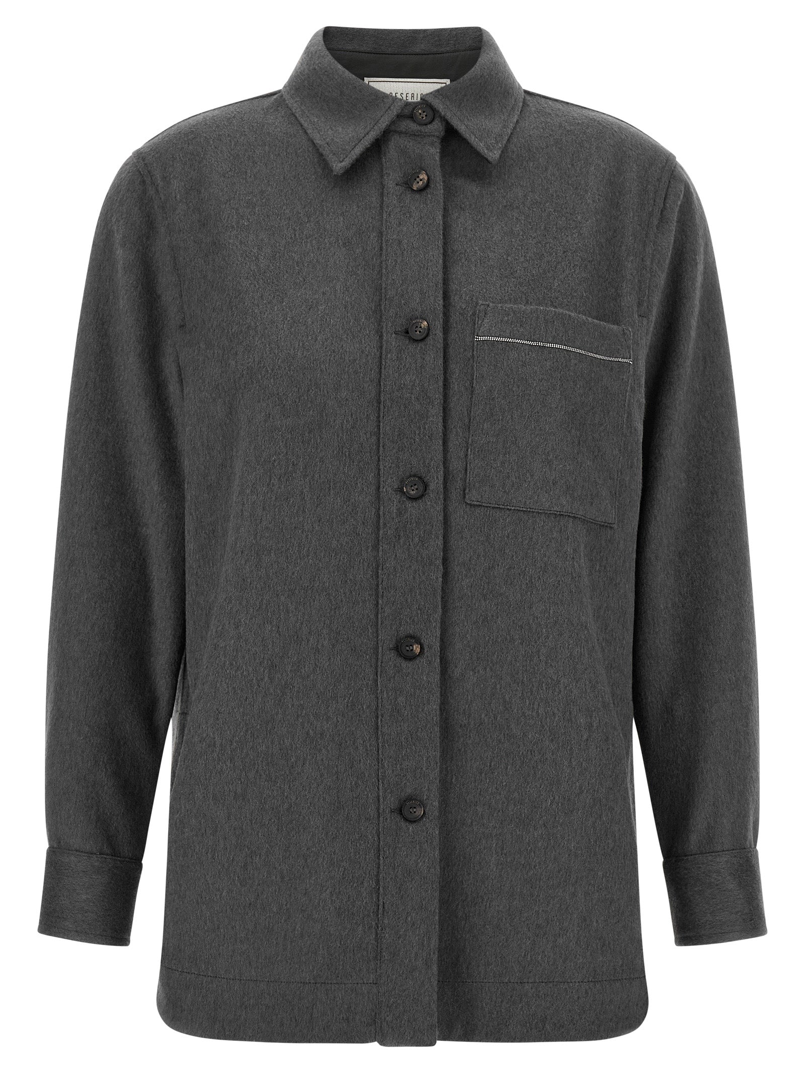 Peserico Graue Bluse aus reiner Schurwolle
