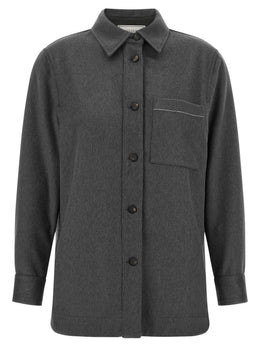Peserico Graue Bluse aus reiner Schurwolle