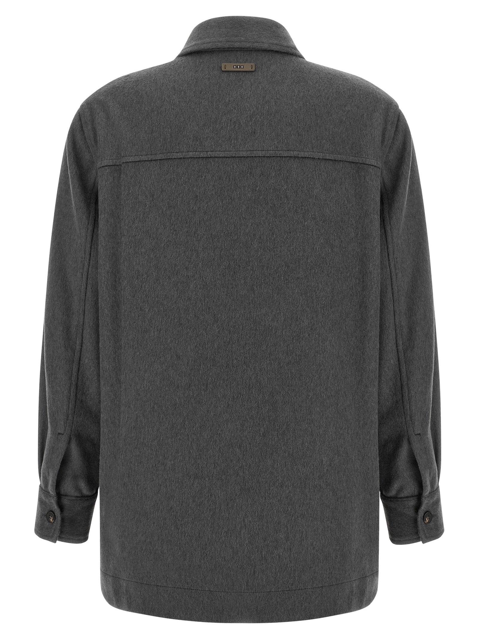 Peserico Graue Bluse aus reiner Schurwolle