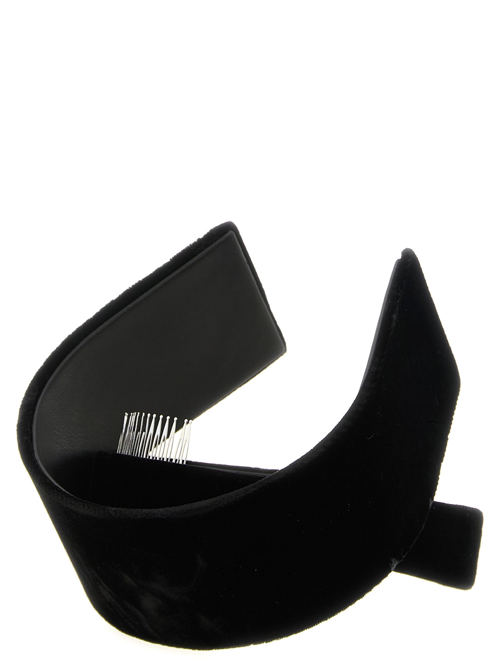 Comme Des Garçons Schwarzes Stirnband aus Rayon