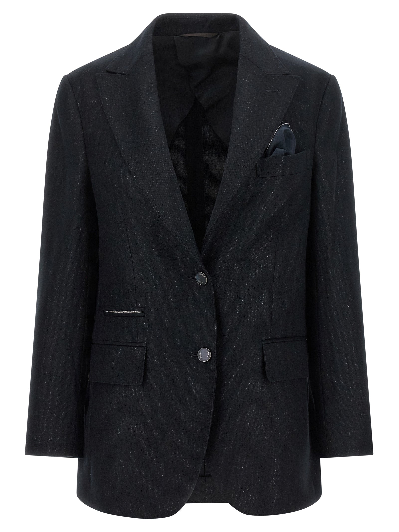Peserico Schwarzer Blazer aus reiner Schurwolle