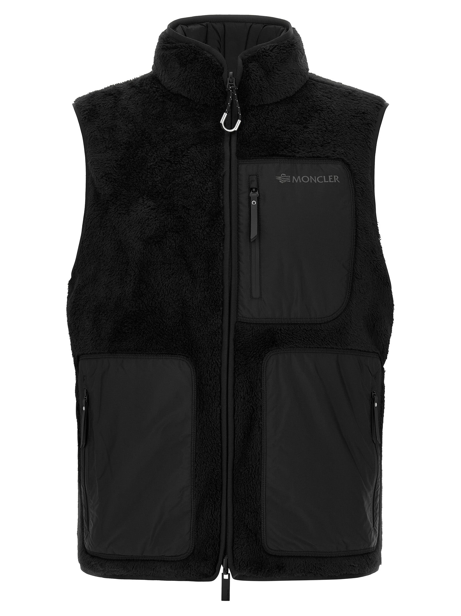 Moncler Schwarze ärmellose Jacke aus Polyester