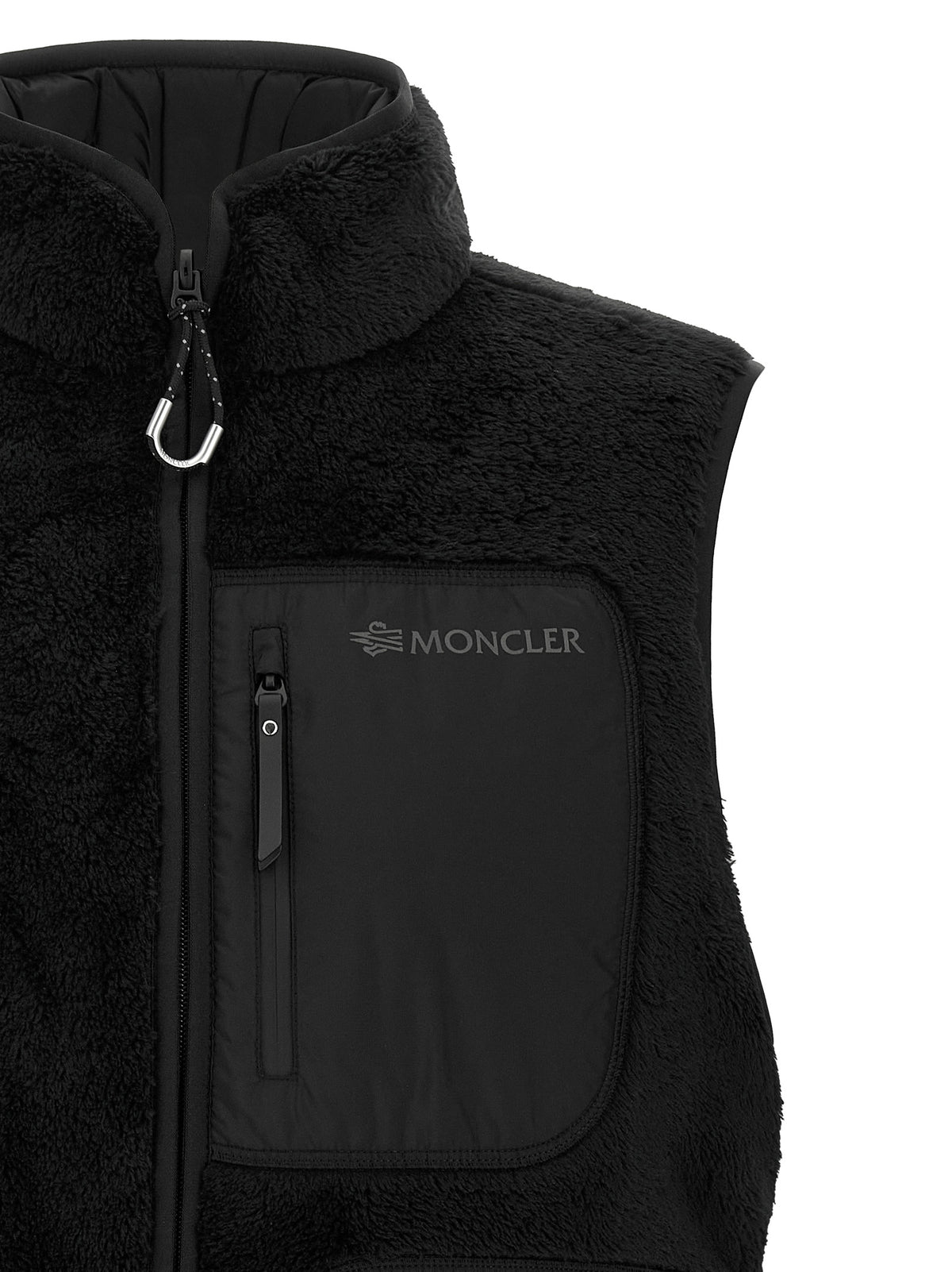 Moncler Schwarze ärmellose Jacke aus Polyester