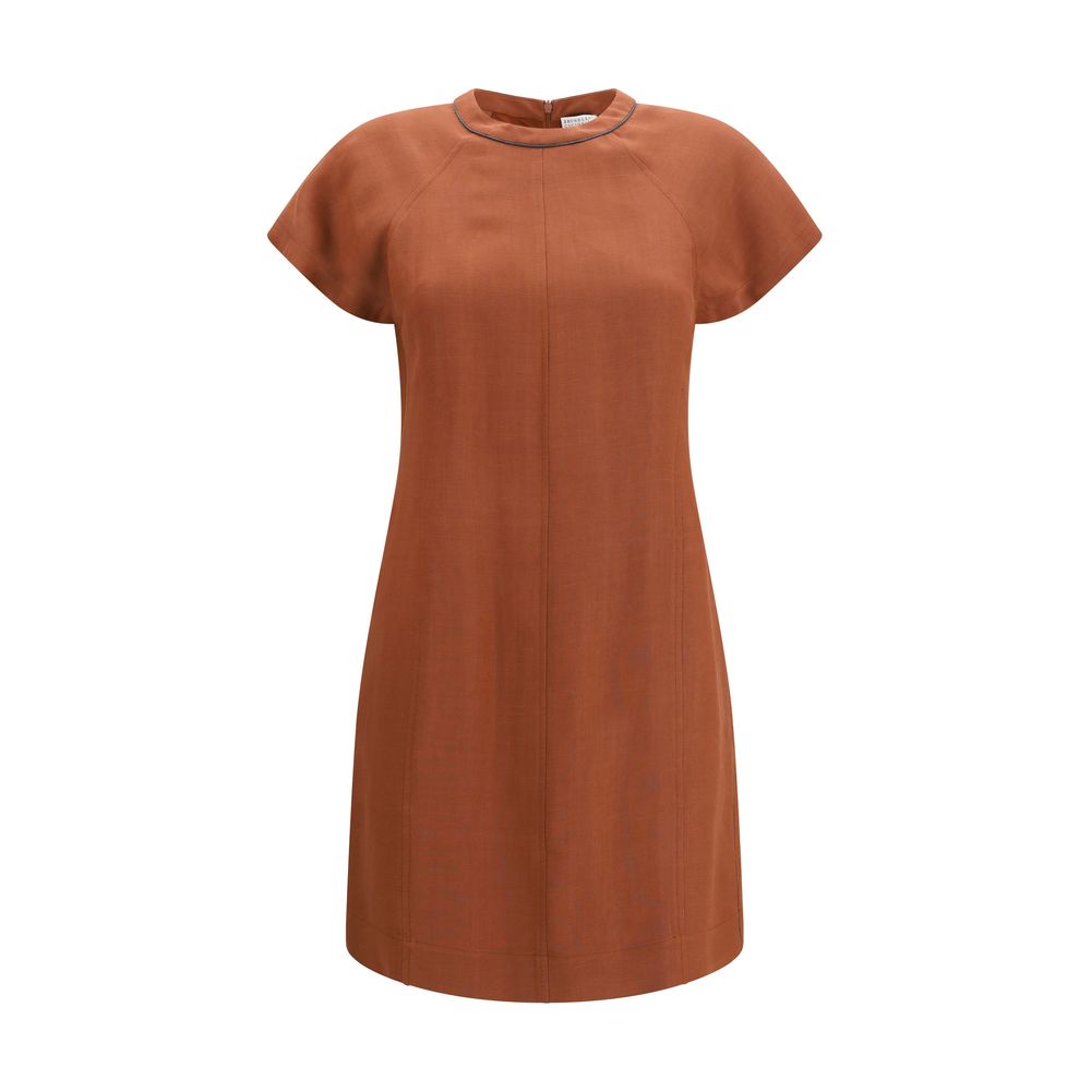 Brunello Cucinelli Braunes Viskose-Freizeitkleid