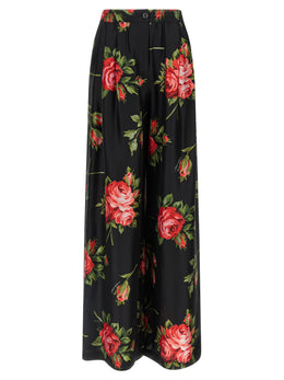 Dolce & Gabbana Schwarze Seidenhose