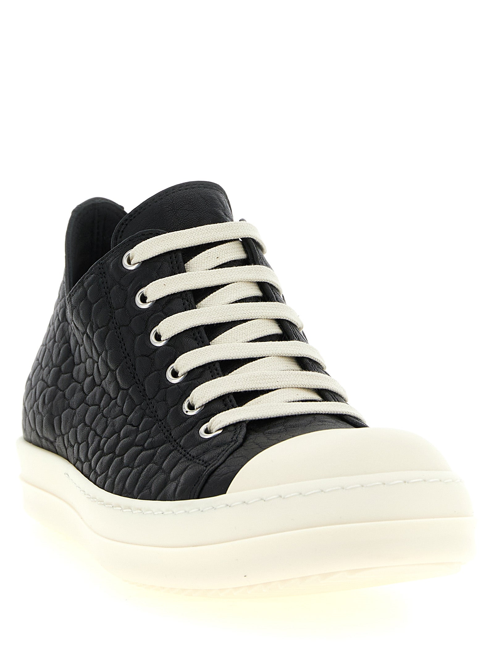 Rick Owens Bicolor Lammleder Low-Top-Sneakers