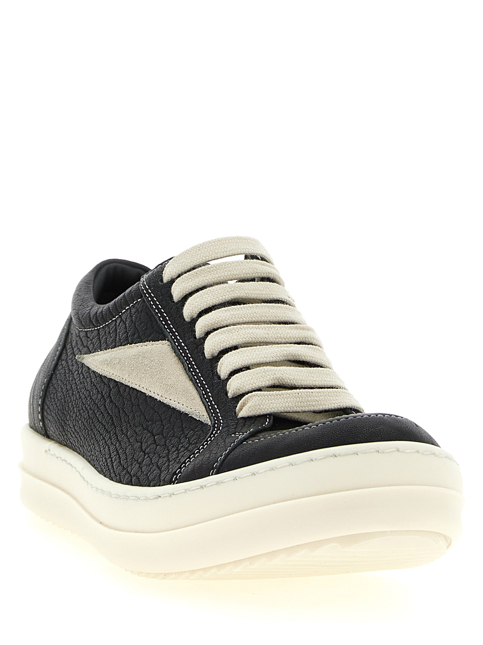 Rick Owens Bicolor Lammleder Low-Top-Sneakers